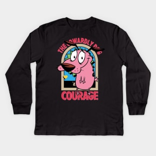 courage dog Kids Long Sleeve T-Shirt